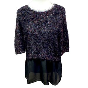 Candie’s Wispy Sweater Multi Colored Metallic
